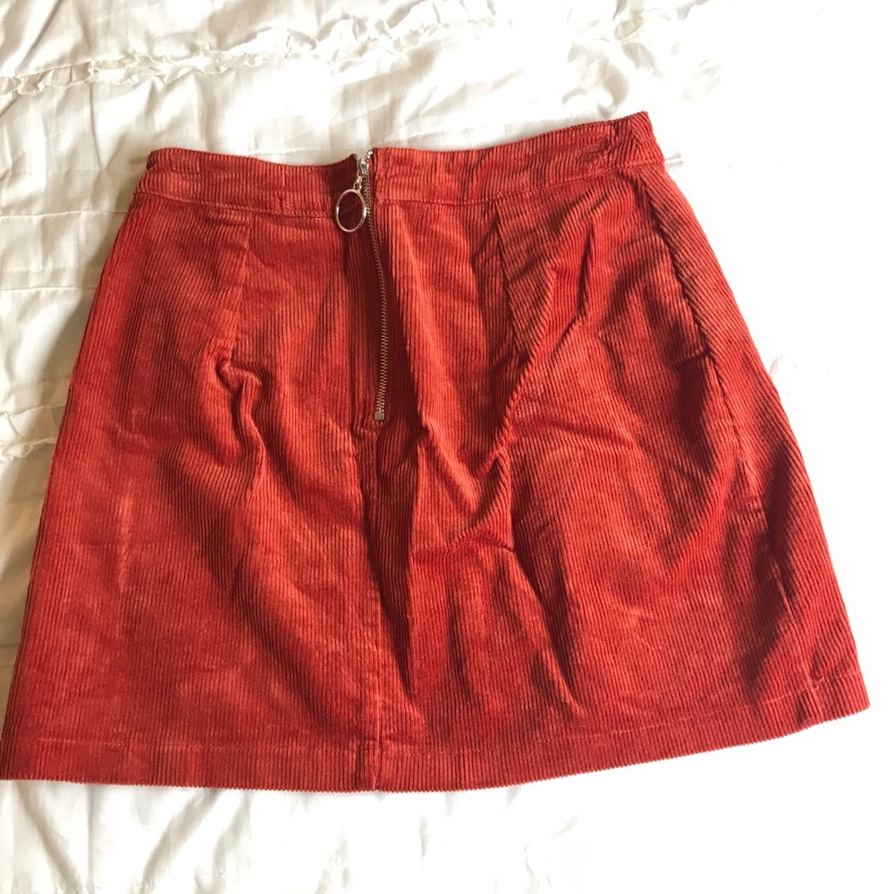 Burnt orange corduroy skirt